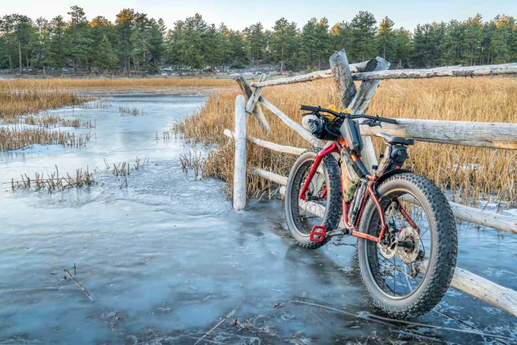fat tire bike at muddy road