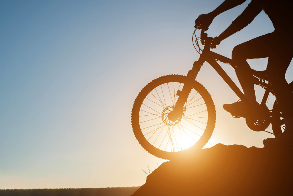 mountain bike at sunset