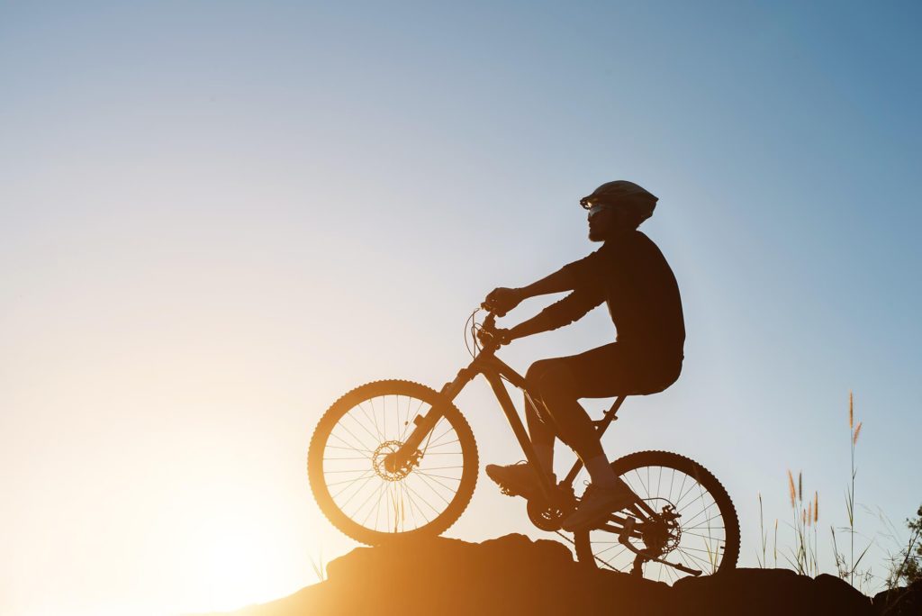 bicycle tour in sunset